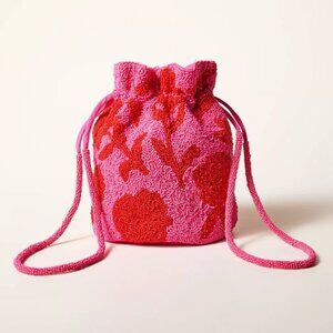 NWT Kate Spade x Target Beaded Classic Rose Drawstring Bucket Bag